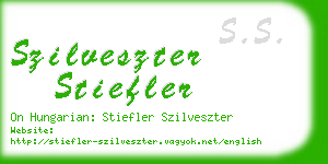 szilveszter stiefler business card